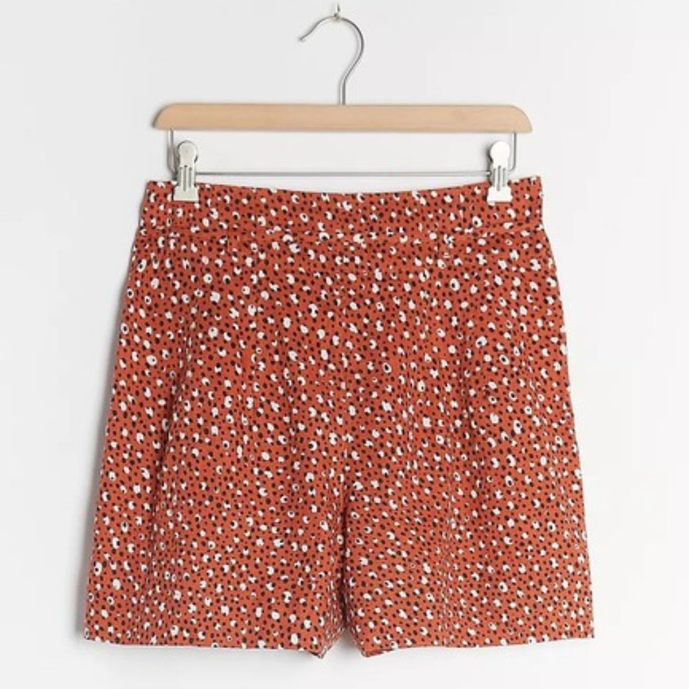 The Odells Red Motif Malmo Belted Beach Shorts